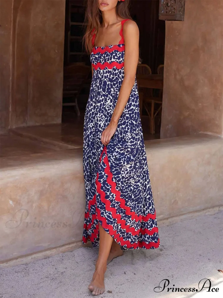 Suspender Print Stylish Maxi Dress - Image 4