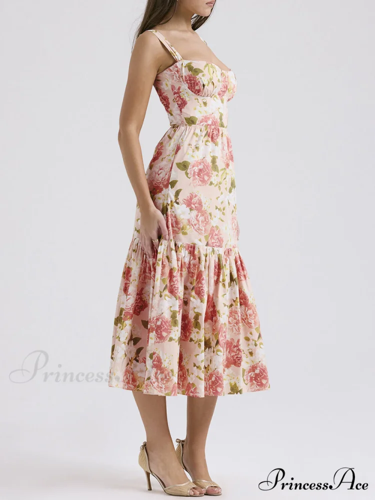 Sweet Spicy Style Charming Floral Backless Midi Dresses - Image 10