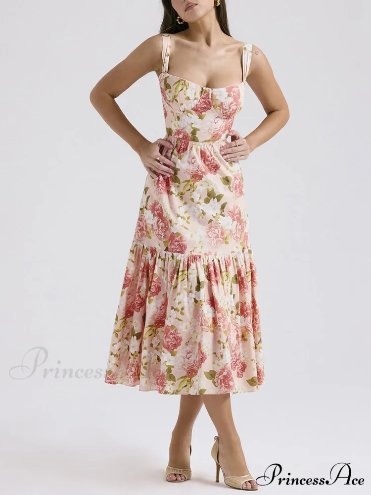 Sweet Spicy Style Charming Floral Backless Midi Dresses - Image 11