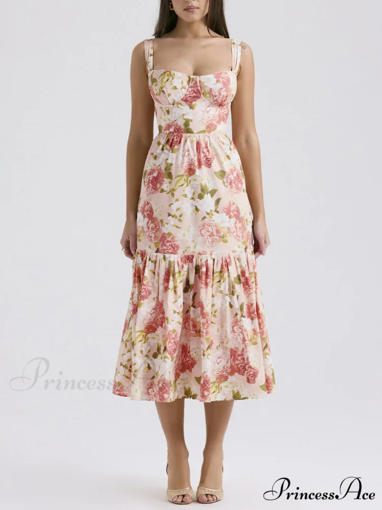 Sweet Spicy Style Charming Floral Backless Midi Dresses - Image 12