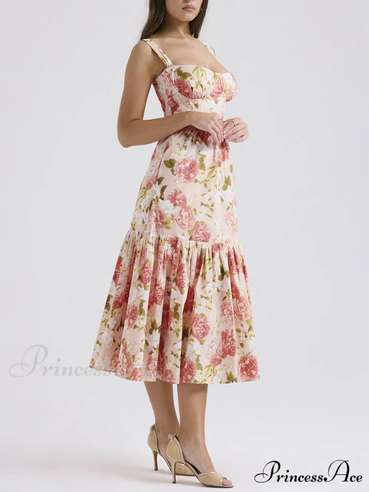 Sweet Spicy Style Charming Floral Backless Midi Dresses - Image 8