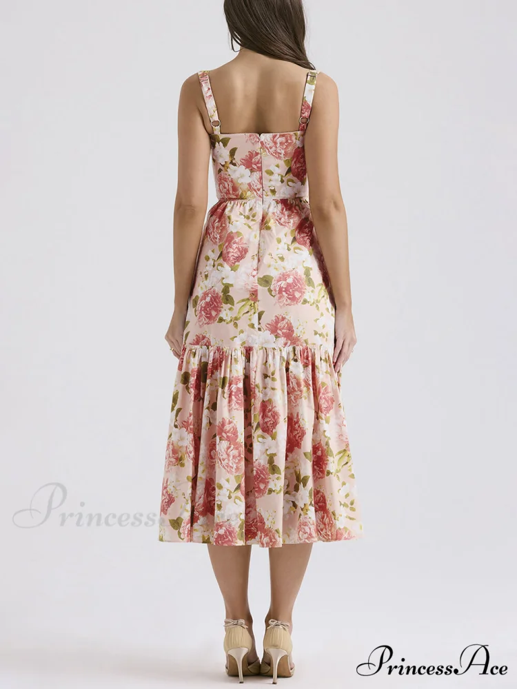 Sweet Spicy Style Charming Floral Backless Midi Dresses - Image 9