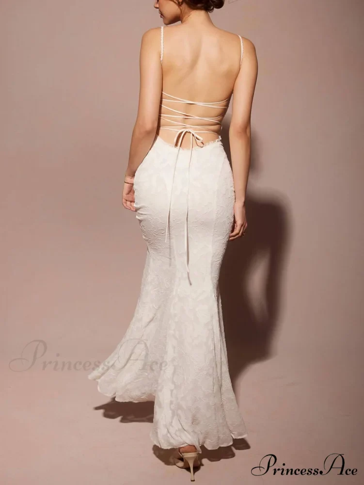 Three-Dimensional Burnt Stylish Fishtail Maxi Dress - Image 2