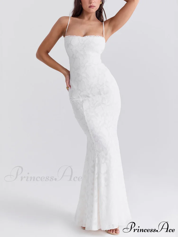 Three-Dimensional Burnt Stylish Fishtail Maxi Dress - Image 3