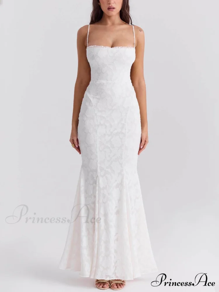 Three-Dimensional Burnt Stylish Fishtail Maxi Dress - Image 4