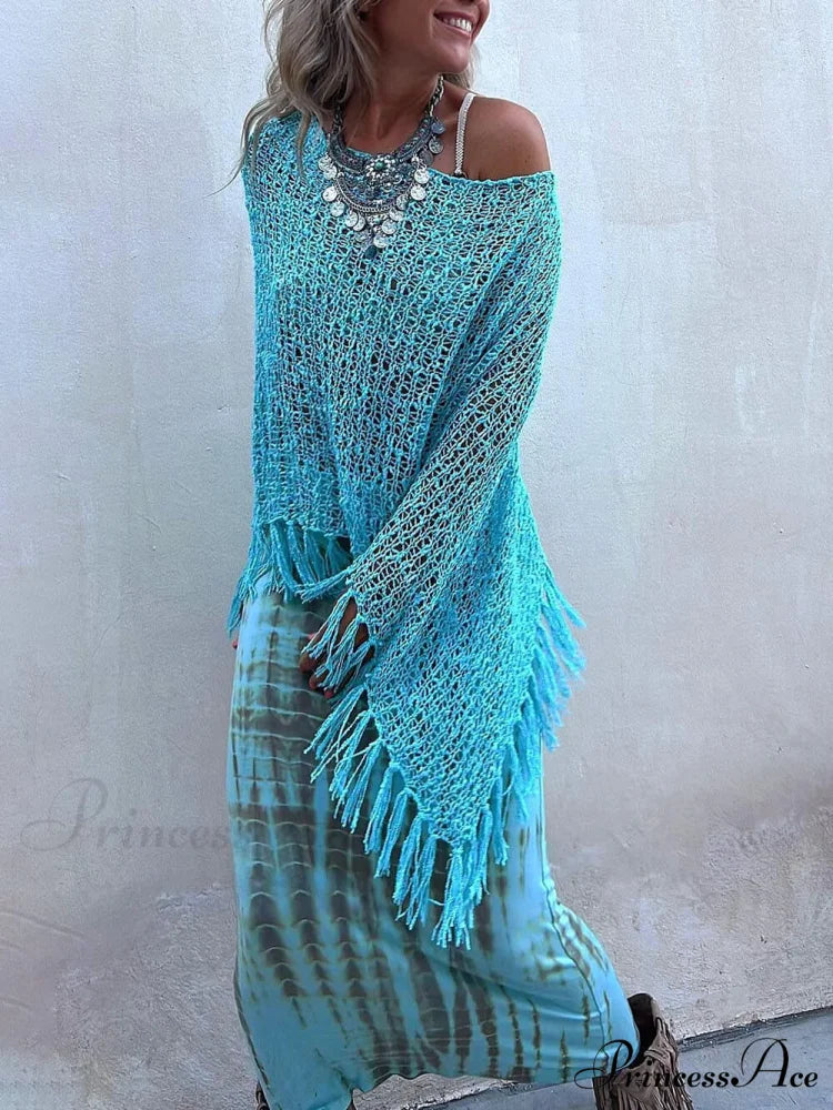 Tie-Dye Elastic Stylish Waist Maxi Skirt - Image 4
