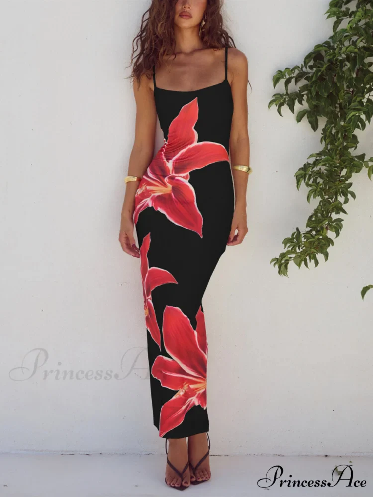 Unforgettable Abstract Floral Charming Print Maxi Dress - Image 2