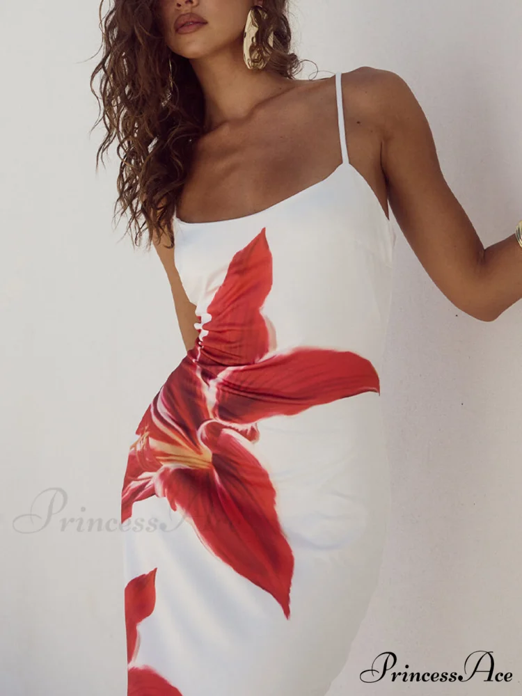 Unforgettable Abstract Floral Charming Print Maxi Dress - Image 3