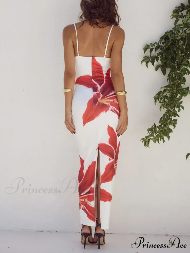 Unforgettable Abstract Floral Charming Print Maxi Dress - Image 4