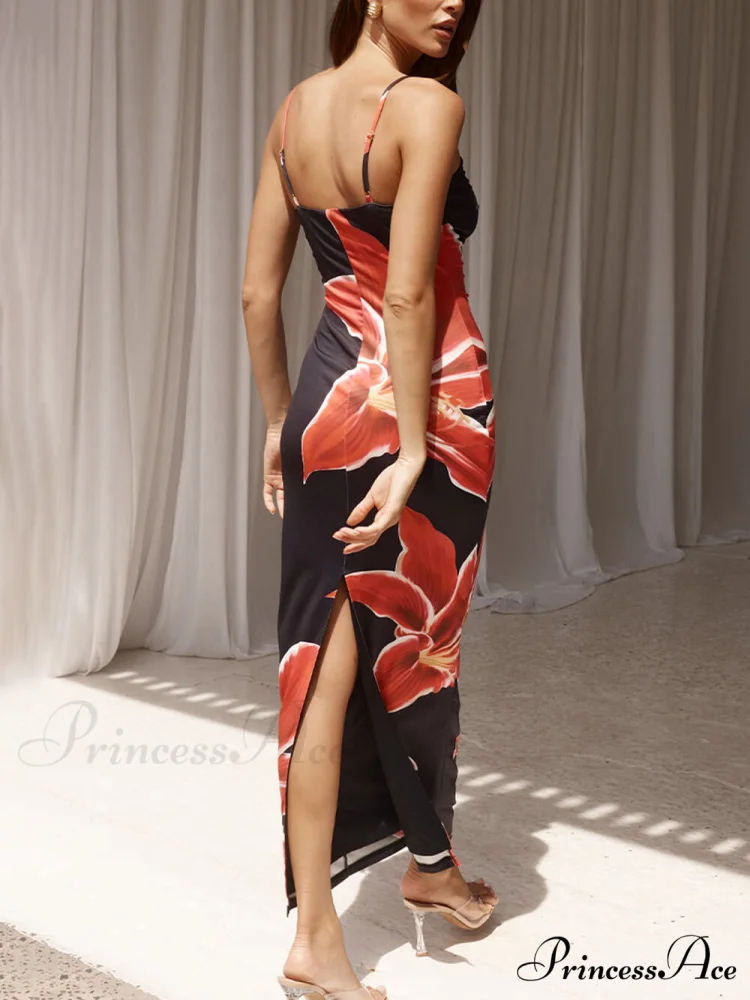 Unforgettable Abstract Floral Charming Print Maxi Dress - Image 5