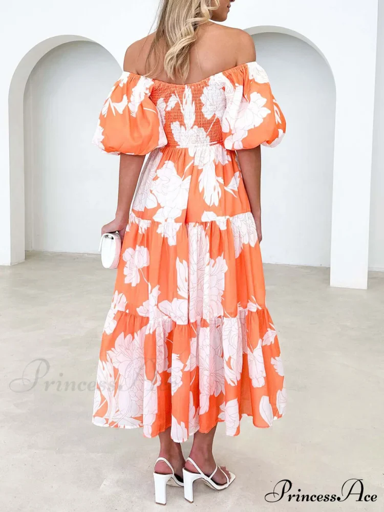 Unique Floral Print Patchwork Graceful Up Pleated Maxi Dress - Image 10