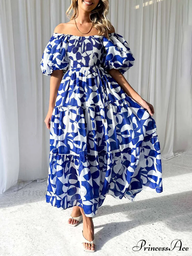Unique Floral Print Patchwork Graceful Up Pleated Maxi Dress - Image 15