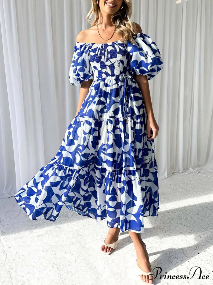 Unique Floral Print Patchwork Graceful Up Pleated Maxi Dress - Image 16