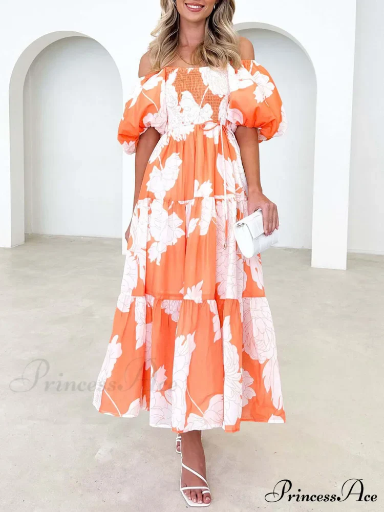 Unique Floral Print Patchwork Graceful Up Pleated Maxi Dress - Image 6