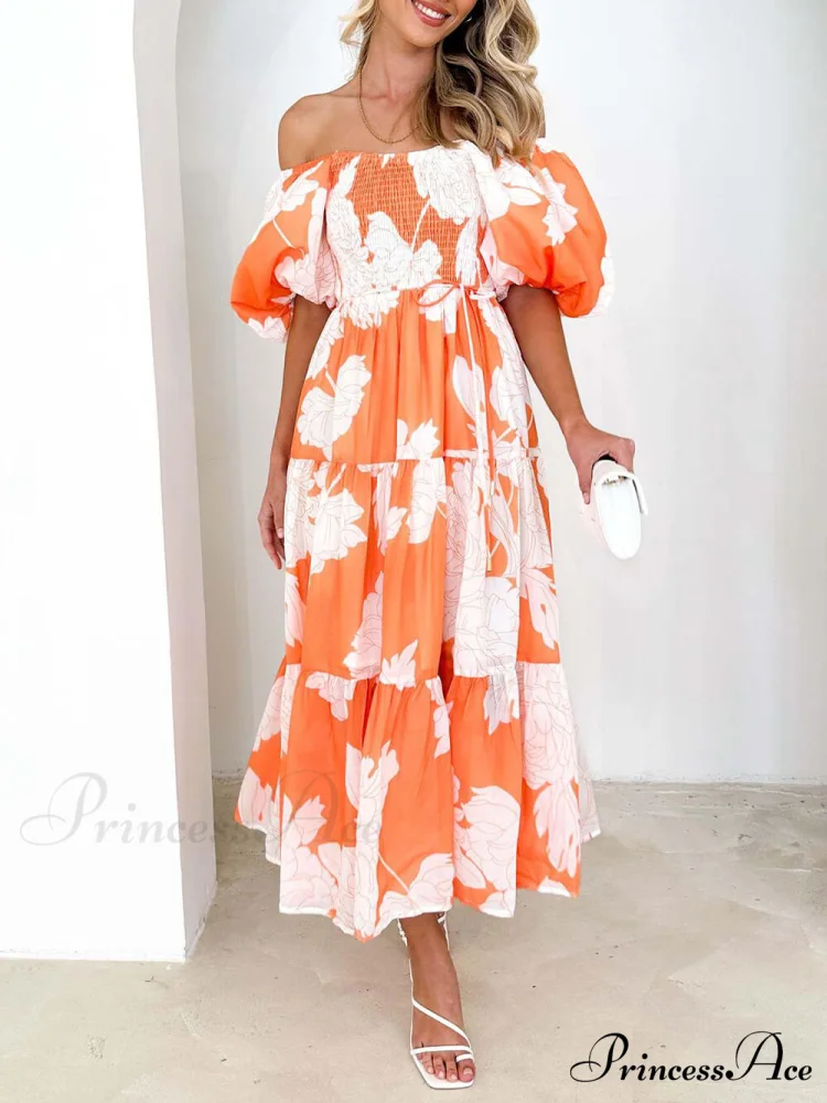 Unique Floral Print Patchwork Graceful Up Pleated Maxi Dress - Image 8