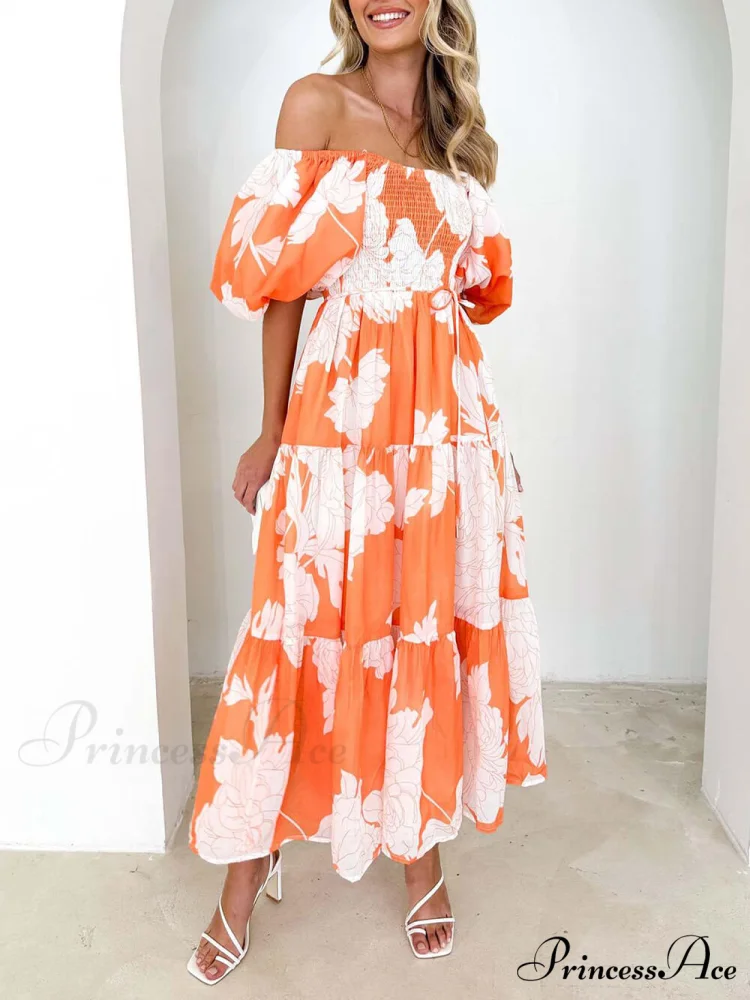 Unique Floral Print Patchwork Graceful Up Pleated Maxi Dress - Image 9