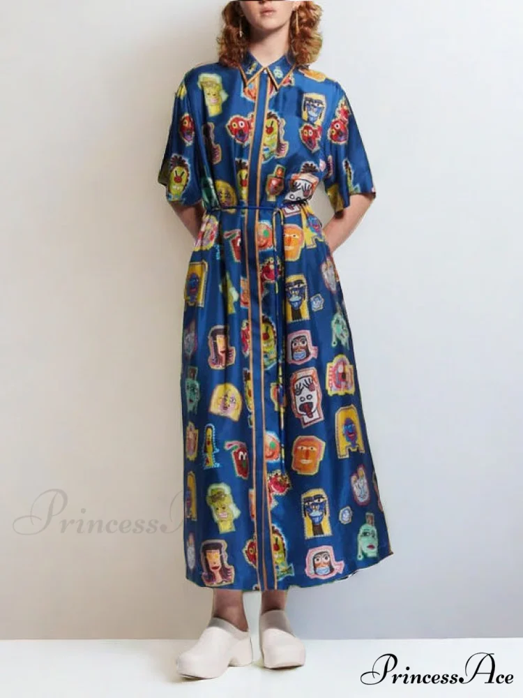 Unique Graffiti Fun Charming Print Midi Dress - Image 2