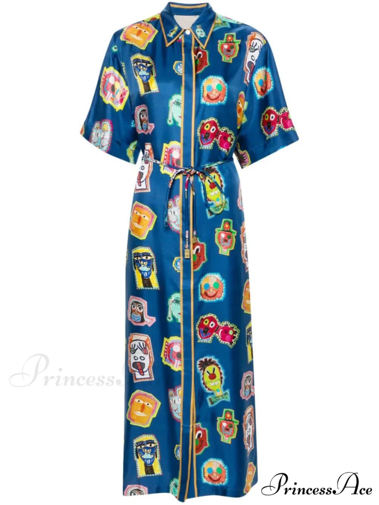 Unique Graffiti Fun Charming Print Midi Dress - Image 5