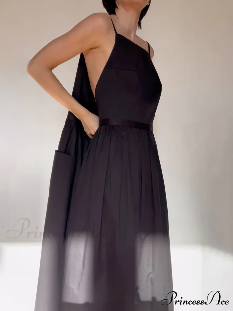 Unique Side Slit Charming Lace-Up Pocket Vest Dress - Image 2