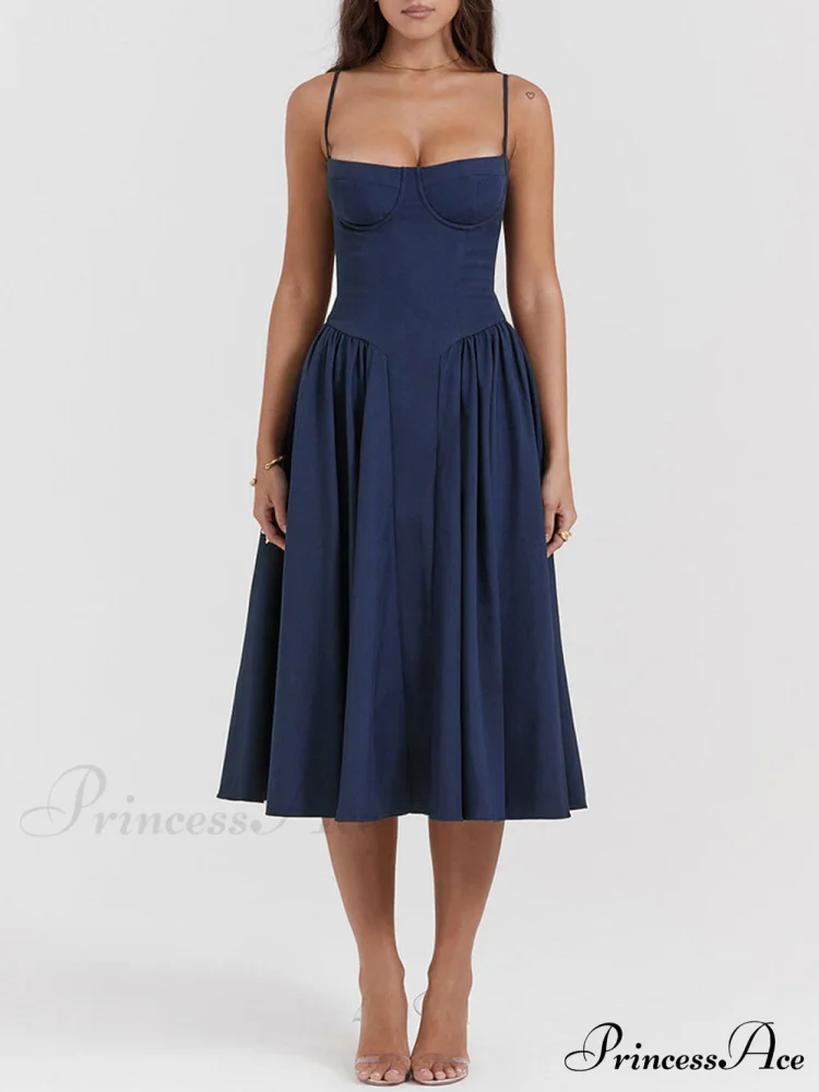 V-Neck Strapless Stylish Midi Dress - Image 4