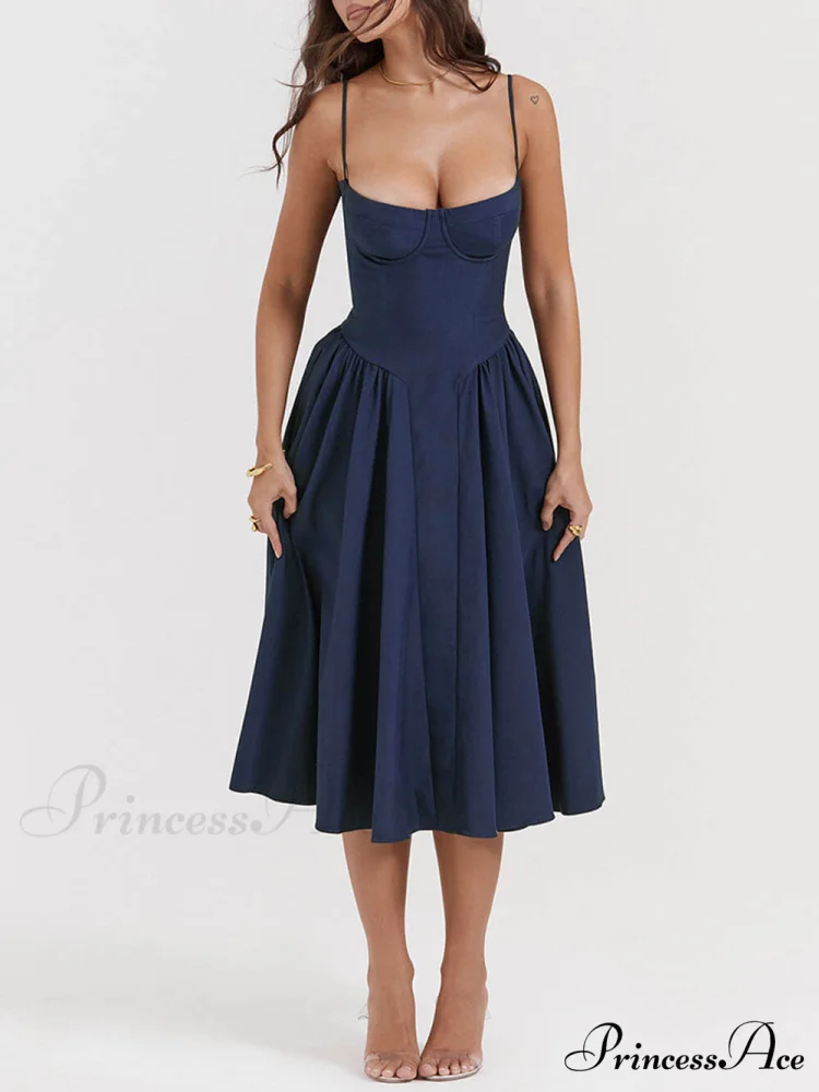V-Neck Strapless Stylish Midi Dress - Image 5