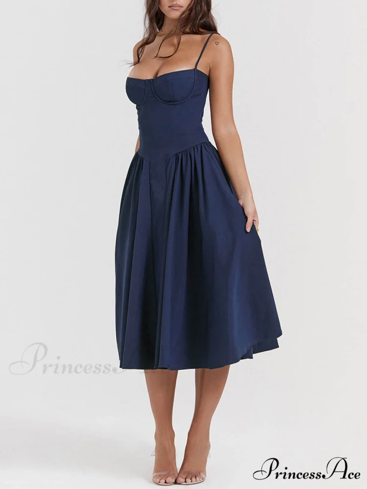 V-Neck Strapless Stylish Midi Dress - Image 7