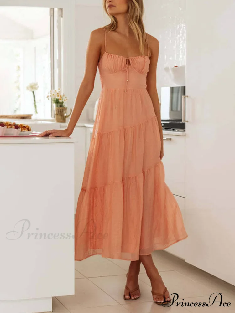 Backless Lace-Up Sleeveless Charming Patchwork Slip Dress - Image 7