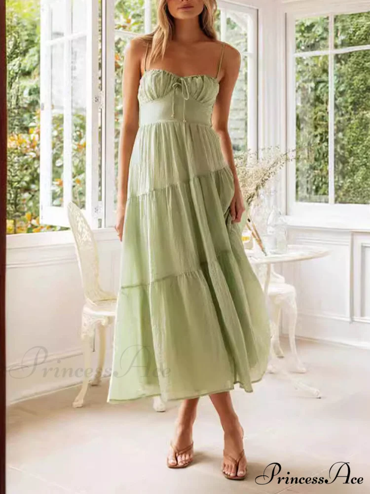 Backless Lace-Up Sleeveless Charming Patchwork Slip Dress - Image 8