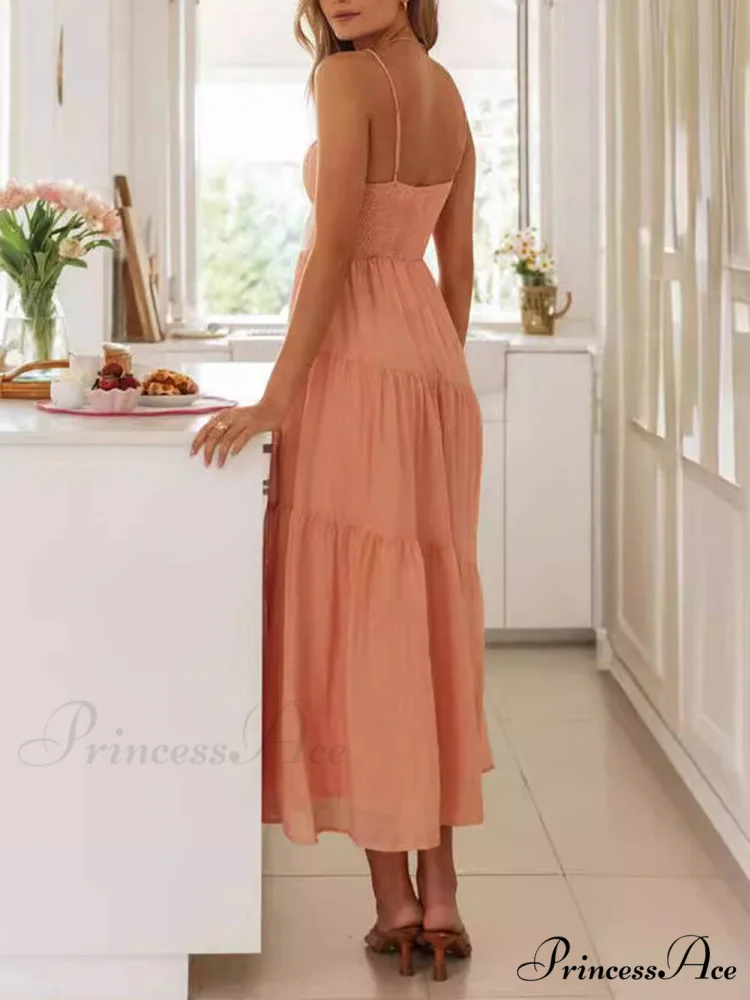 Backless Lace-Up Sleeveless Charming Patchwork Slip Dress - Image 9