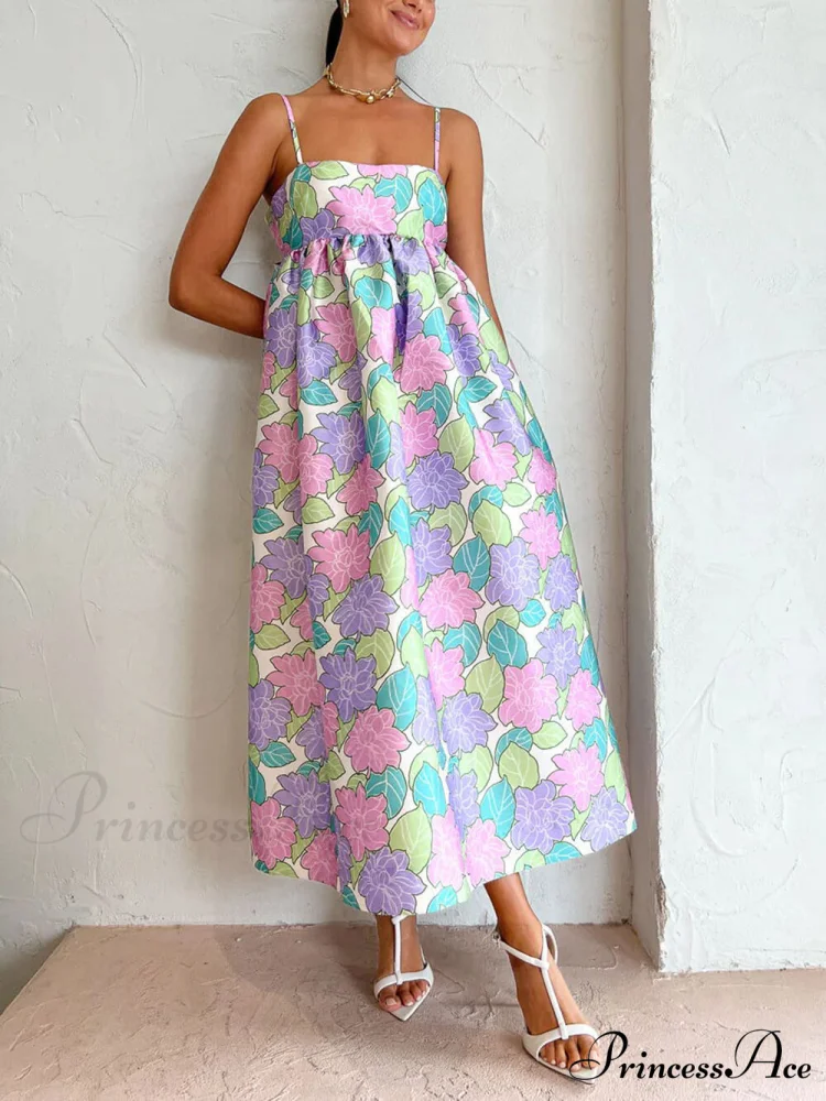 Beautiful Temperament Printed Charming Strapless Backless Swing Dress - Image 2