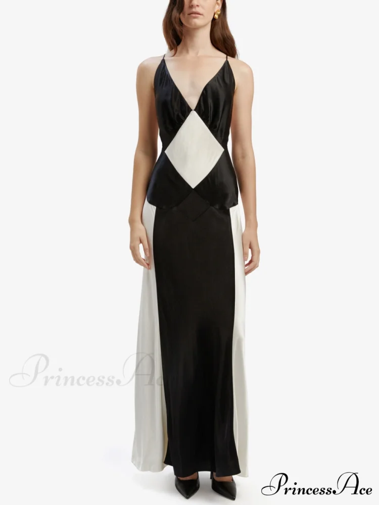 Black Ivory Stylish Contrast Maxi Dress - Image 2