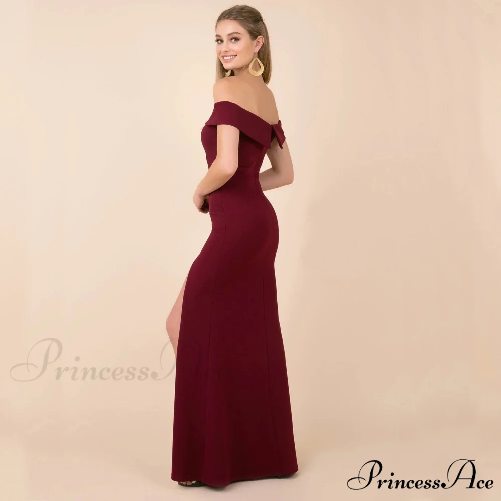 Coralie Off Shoulder Charming Front Slit Dress - Image 6