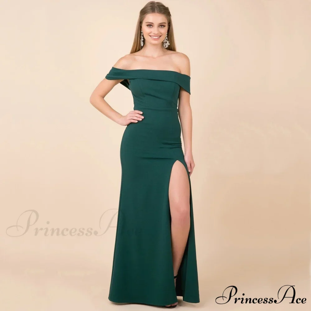 Coralie Off Shoulder Charming Front Slit Dress - Image 7