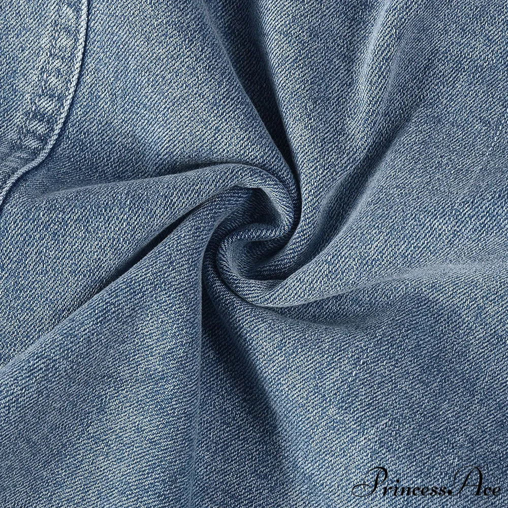 Denim Dreams Stylish Lace-Up Mini Dress - Image 4