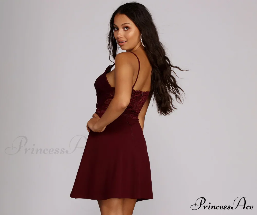 Lavish In Stylish Lace Skater Dress - Image 2
