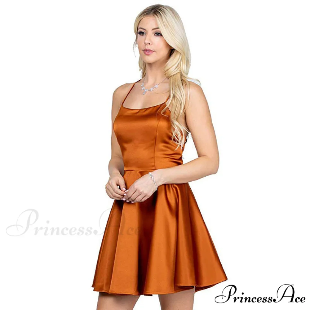 Leandra Satin Stylish Skater Dress - Image 2
