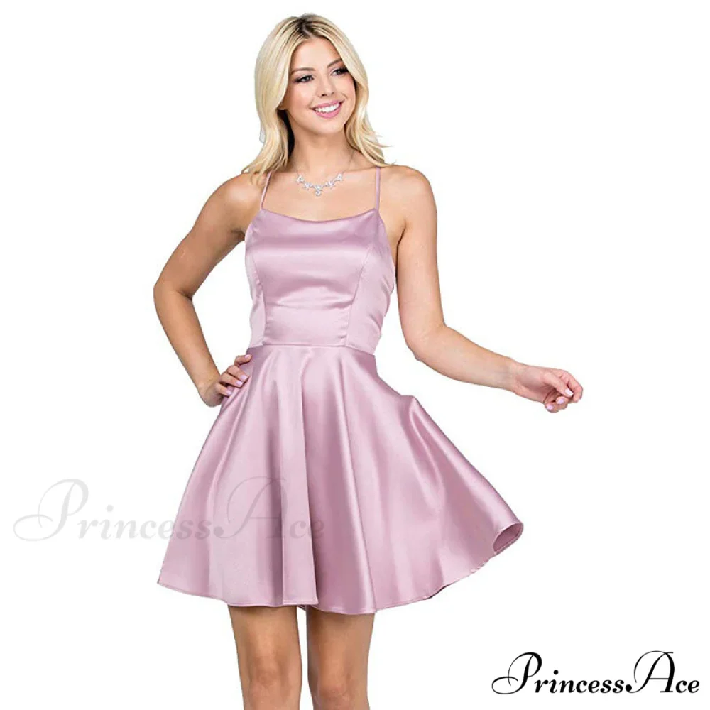 Leandra Satin Stylish Skater Dress - Image 4