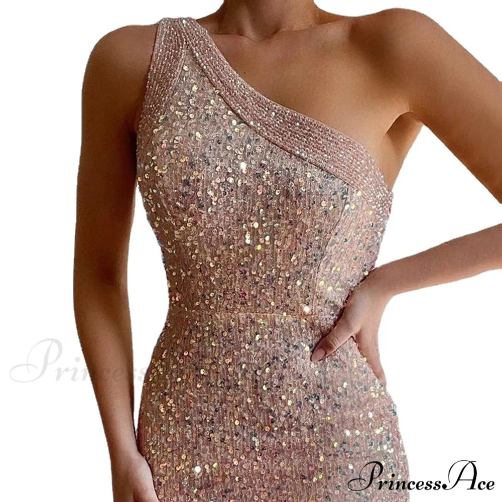 Lyla Formal One Charming Shoulder Sequin Dress - Image 6