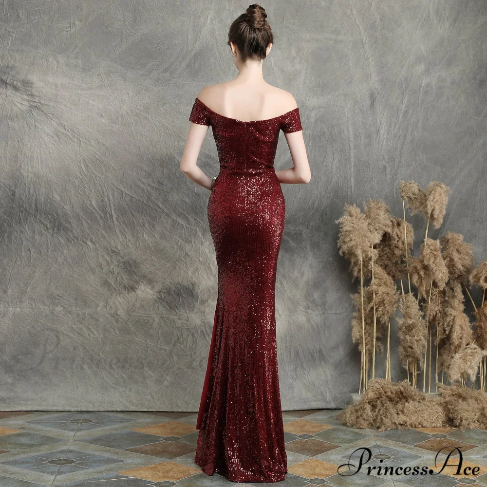 Marzia Formal Stylish Sequined Slit Dress - Image 14