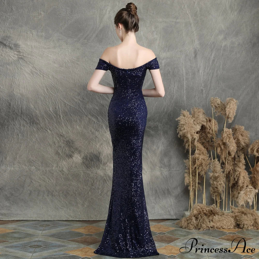 Marzia Formal Stylish Sequined Slit Dress - Image 18
