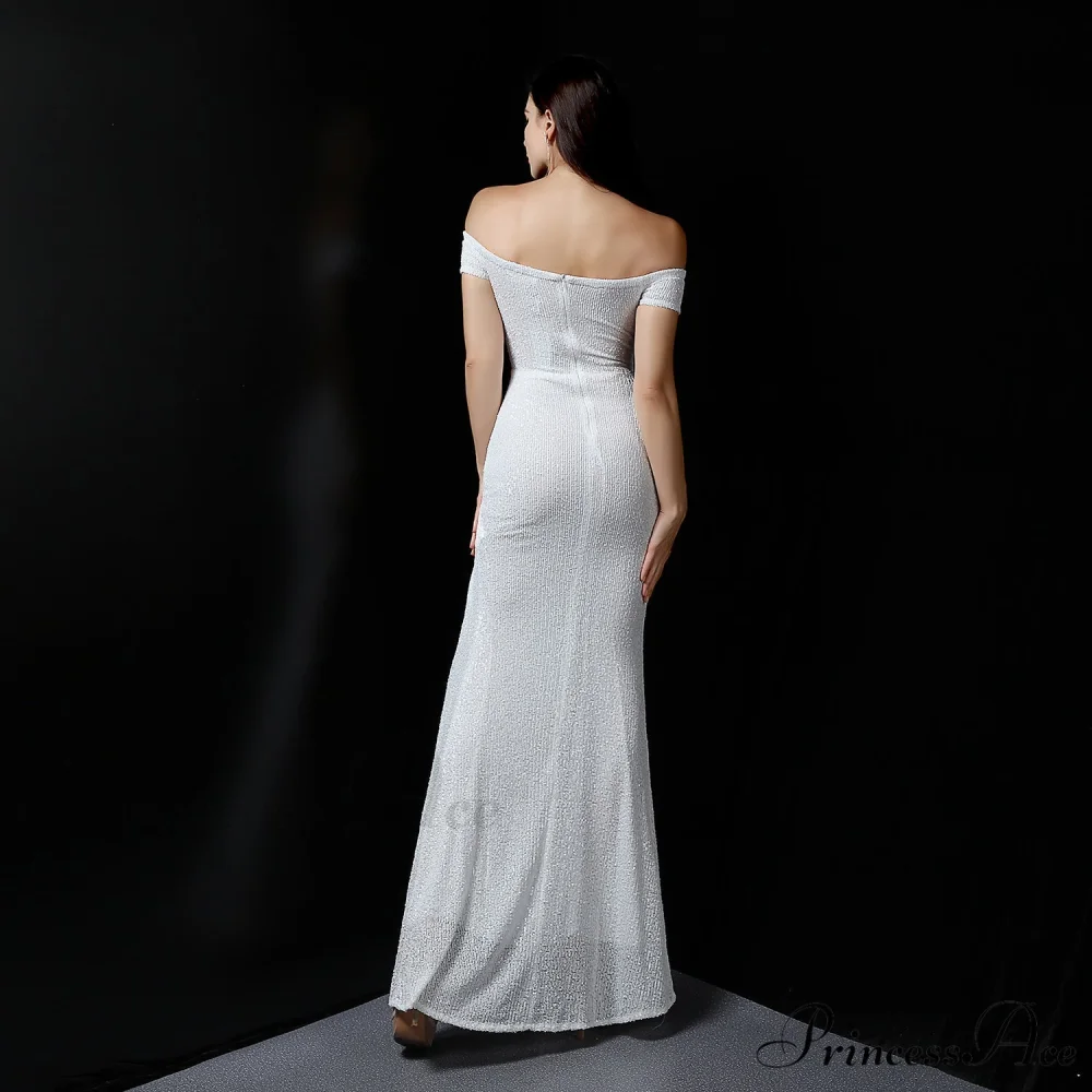 Marzia Formal Stylish Sequined Slit Dress - Image 2