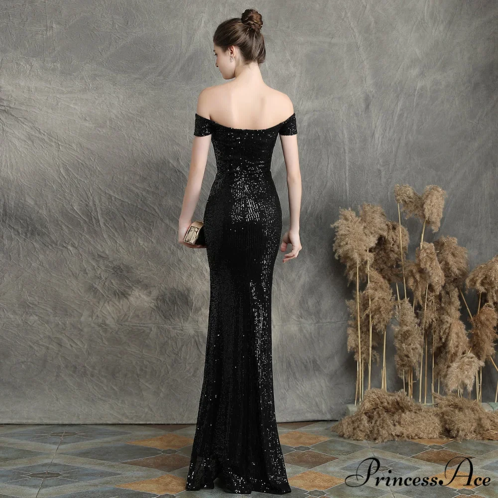 Marzia Formal Stylish Sequined Slit Dress - Image 6