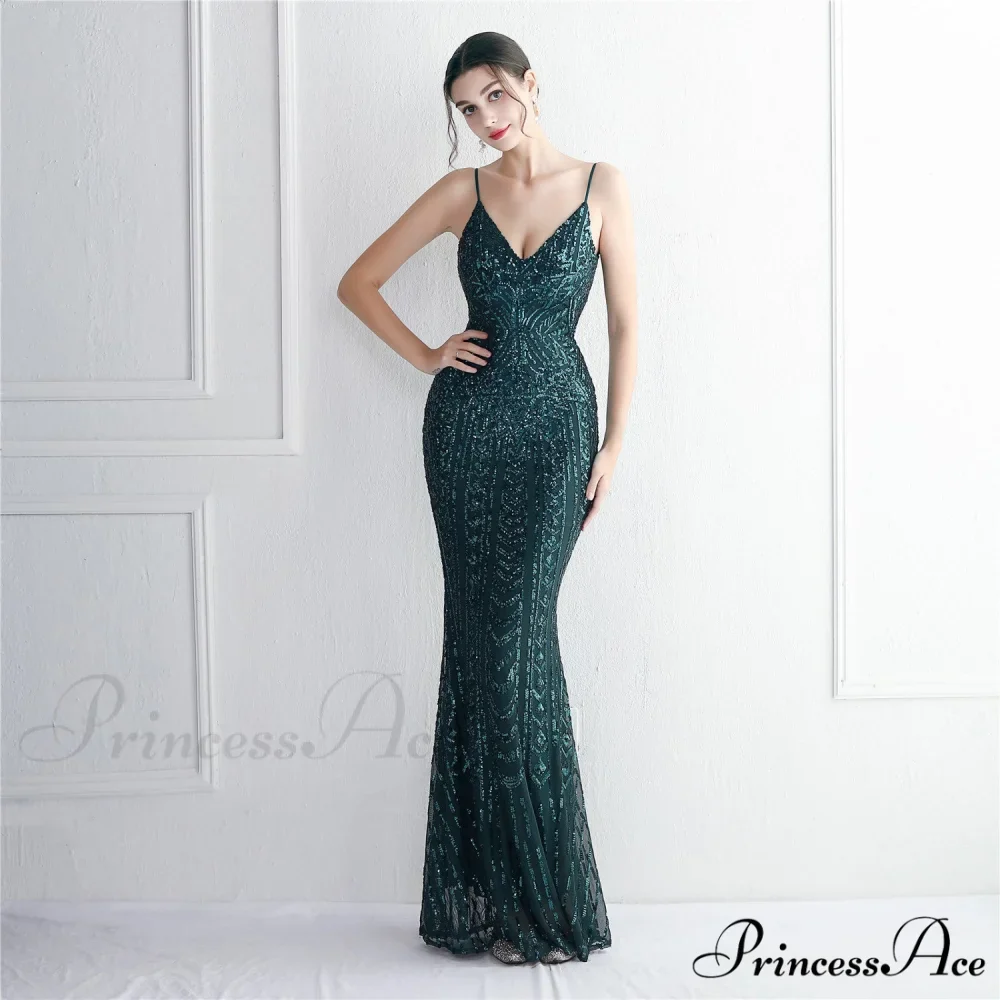 Taisia Formal Stylish Sequin Scroll Dress - Image 2