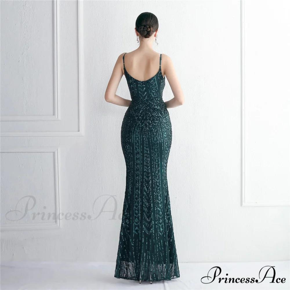 Taisia Formal Stylish Sequin Scroll Dress - Image 3