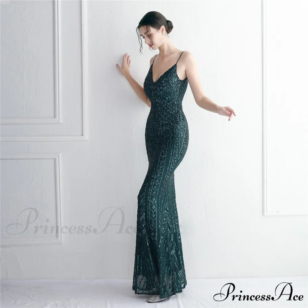 Taisia Formal Stylish Sequin Scroll Dress - Image 4