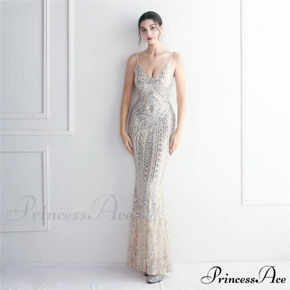 Taisia Formal Stylish Sequin Scroll Dress - Image 5