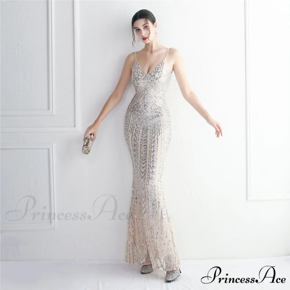 Taisia Formal Stylish Sequin Scroll Dress - Image 6