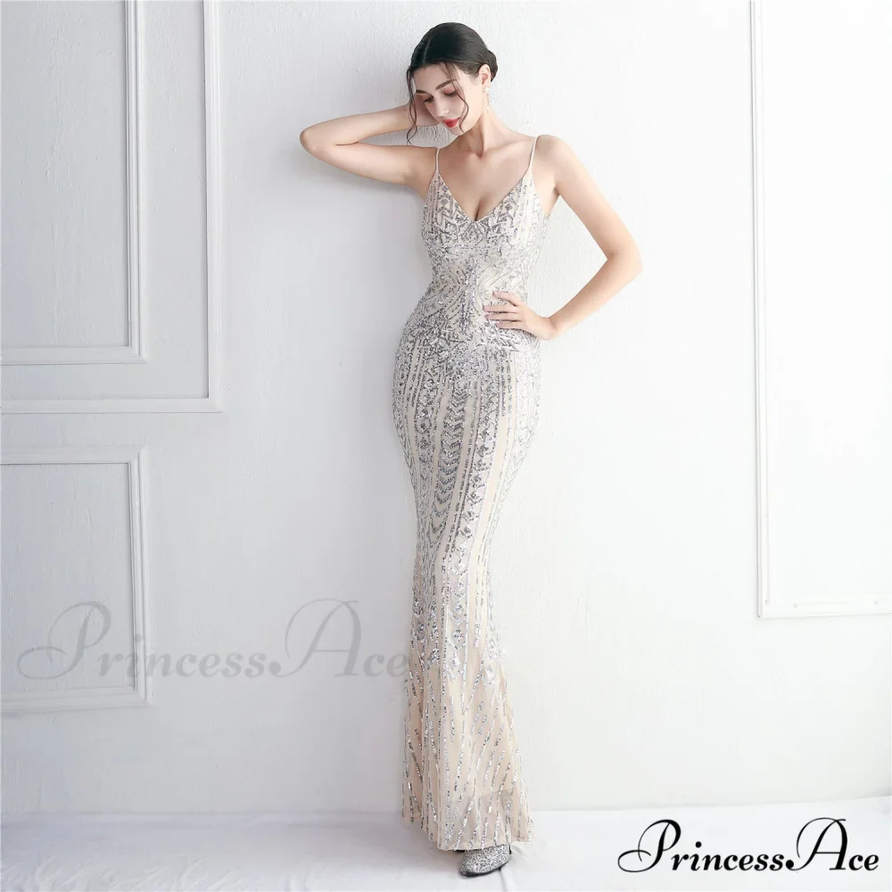 Taisia Formal Stylish Sequin Scroll Dress - Image 7