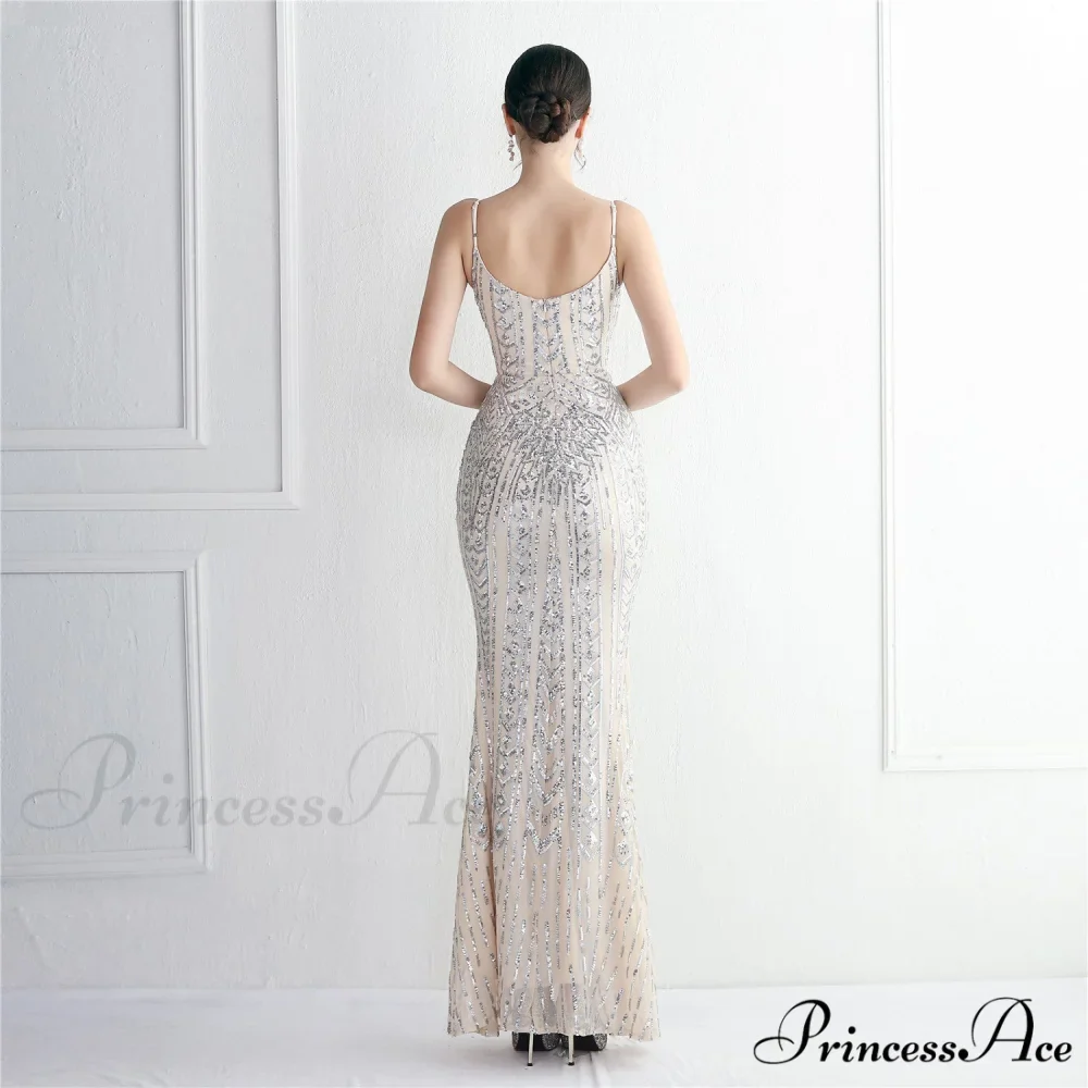 Taisia Formal Stylish Sequin Scroll Dress - Image 8