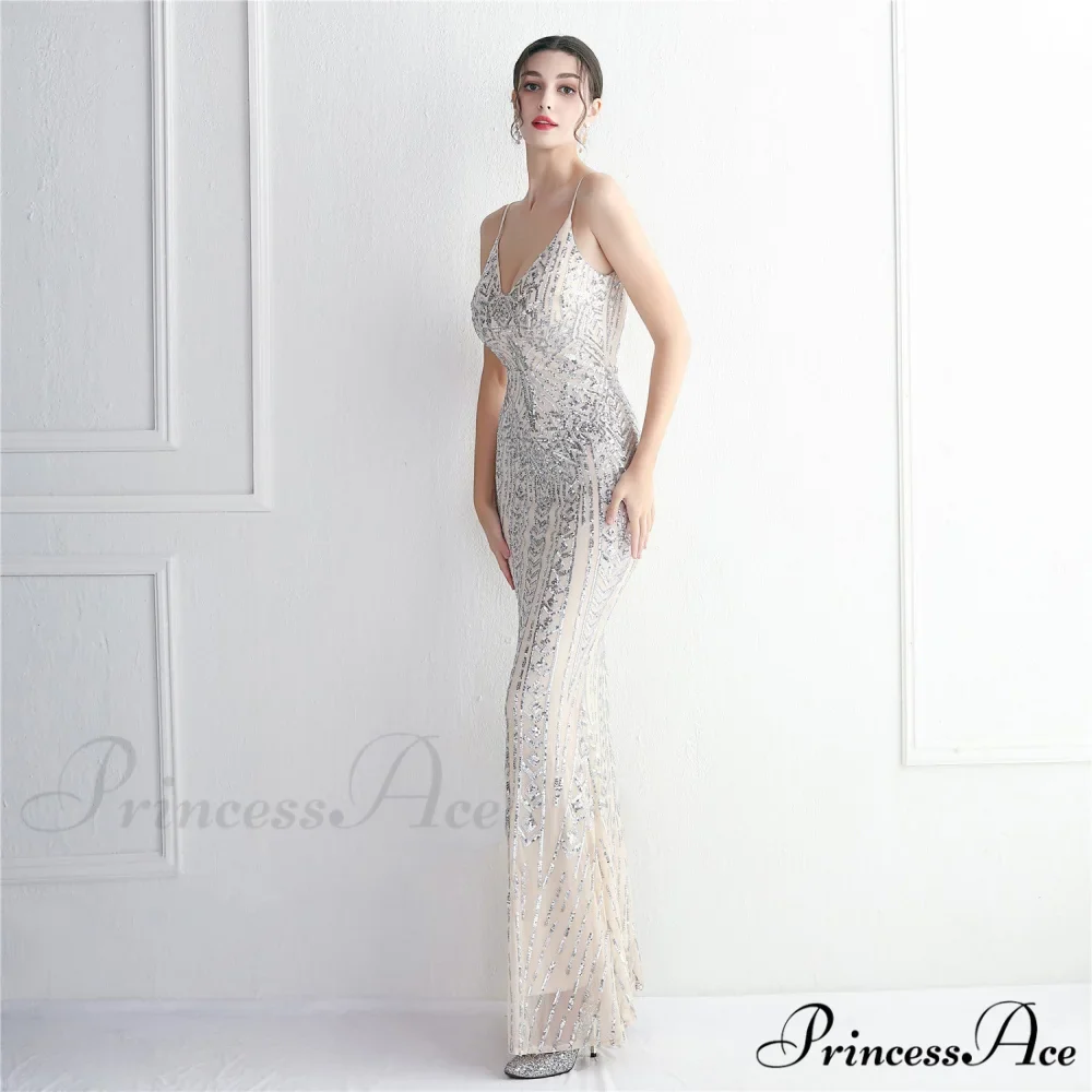 Taisia Formal Stylish Sequin Scroll Dress - Image 9